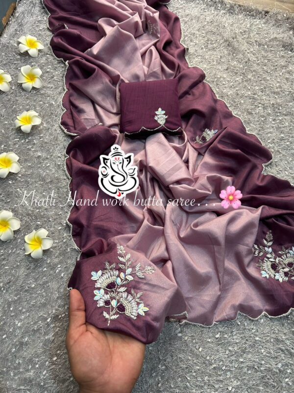 Beautiful pending colour shade wedding wear saree