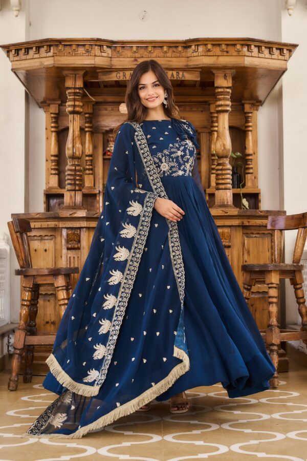 New Festival Long Gown & Dupatta - Image 2