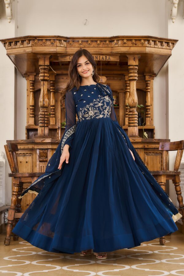New Festival Long Gown & Dupatta
