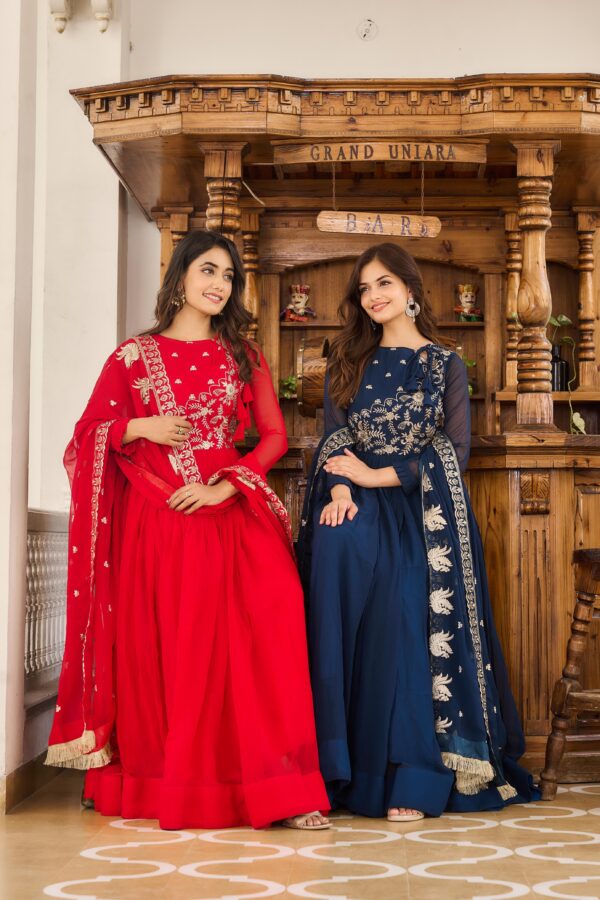 New Festival Long Gown & Dupatta - Image 3