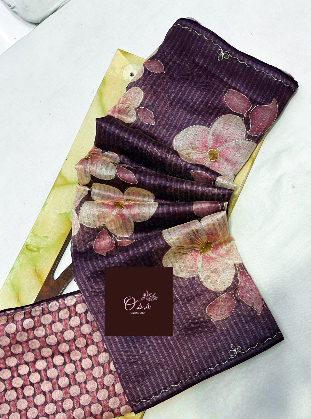 Soft jari Chanderi Cotton Saree.