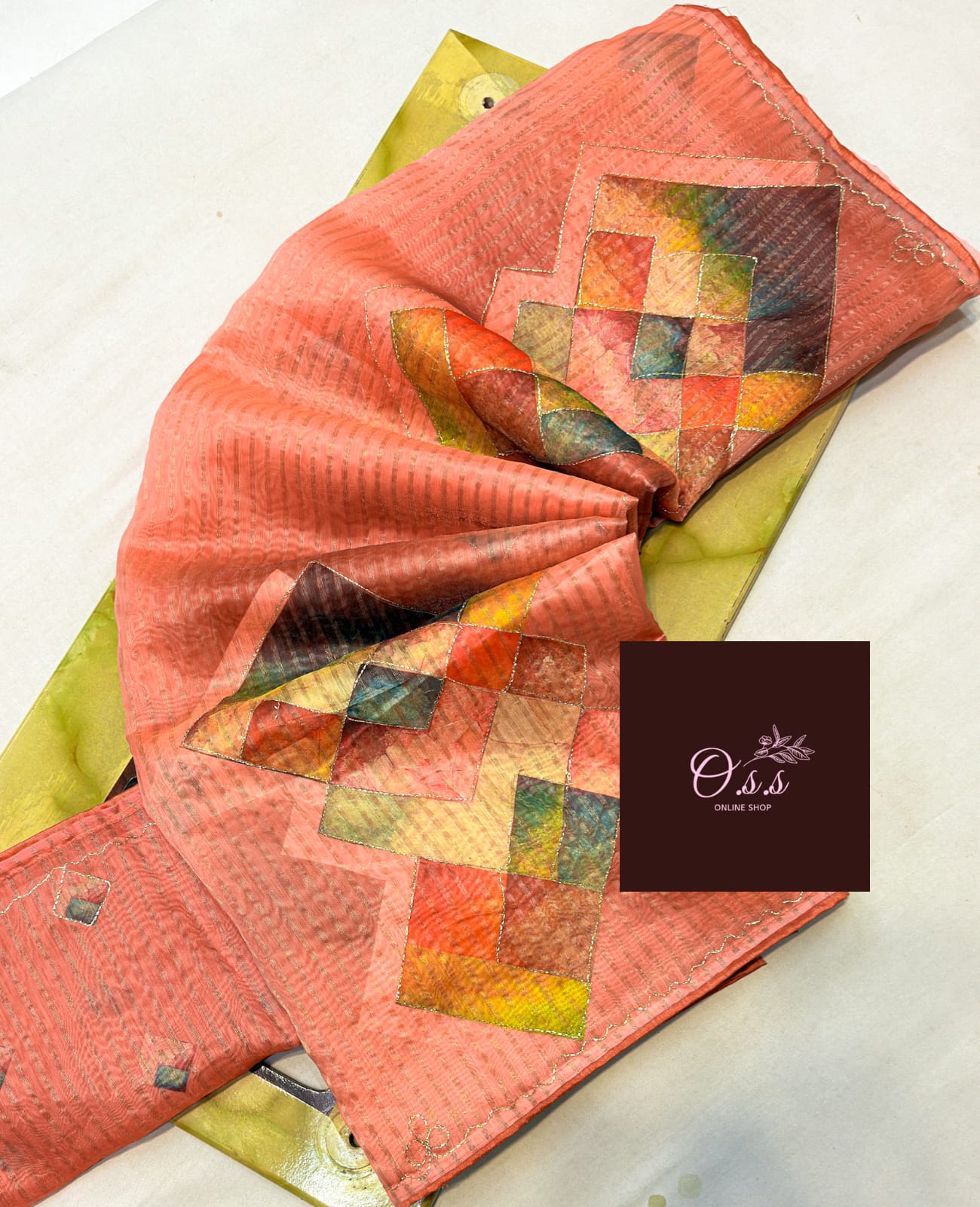 Soft jari Chanderi Cotton Saree. - Image 3