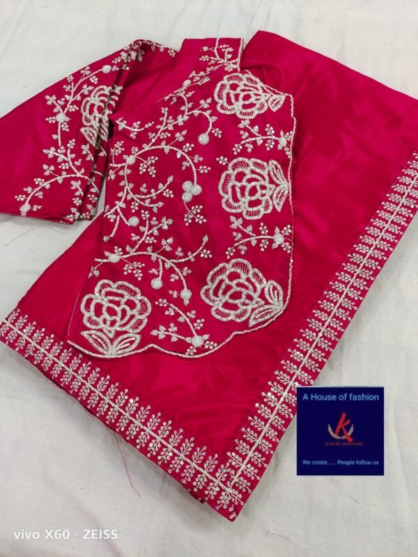 sequence embroidery work border in full saree - Image 4