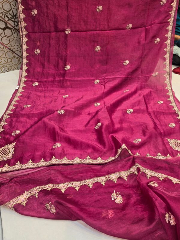 pure munga silk ,H.O Silk , Chinon silk Banarasi weaving and all fancy fabric  - Image 2