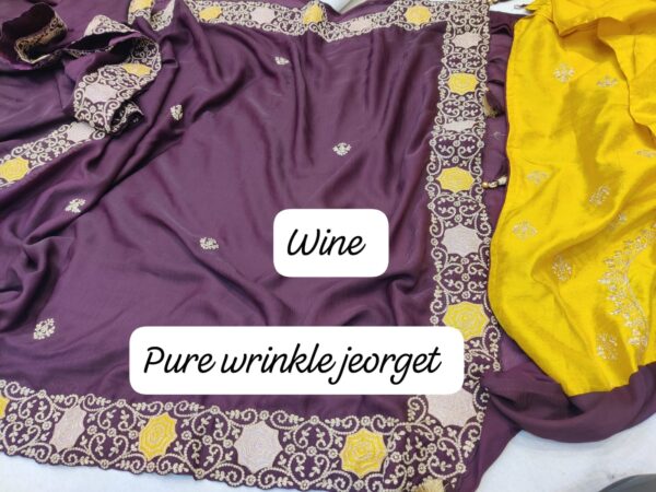pure munga silk ,H.O Silk , Chinon silk Banarasi weaving and all fancy fabric  - Image 9