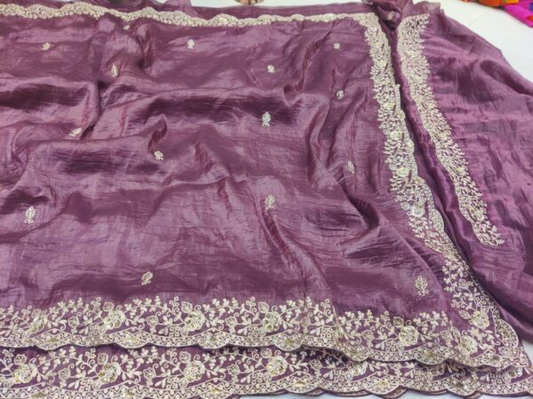 pure munga silk ,H.O Silk , Chinon silk Banarasi weaving and all fancy fabric  - Image 4
