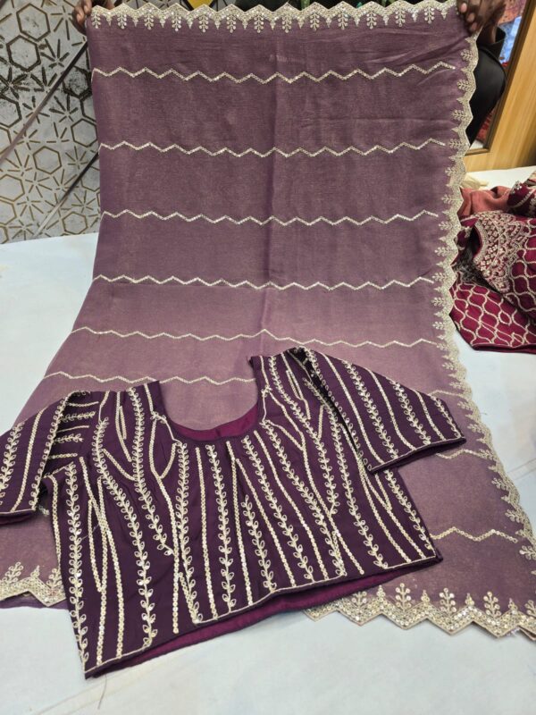 pure munga silk ,H.O Silk , Chinon silk Banarasi weaving and all fancy fabric  - Image 10