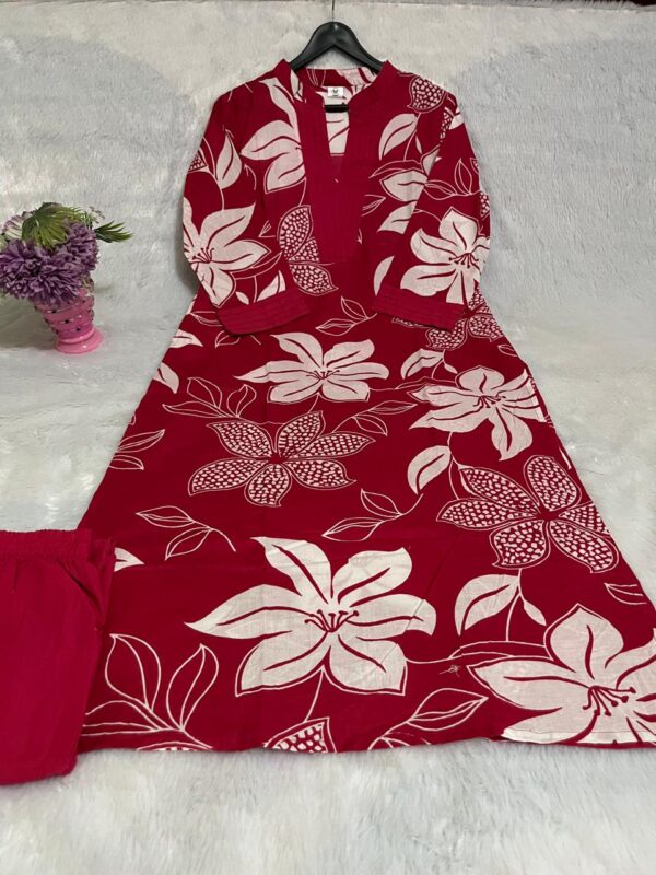 Pure Cotton Kurta Pant plazo - Image 5