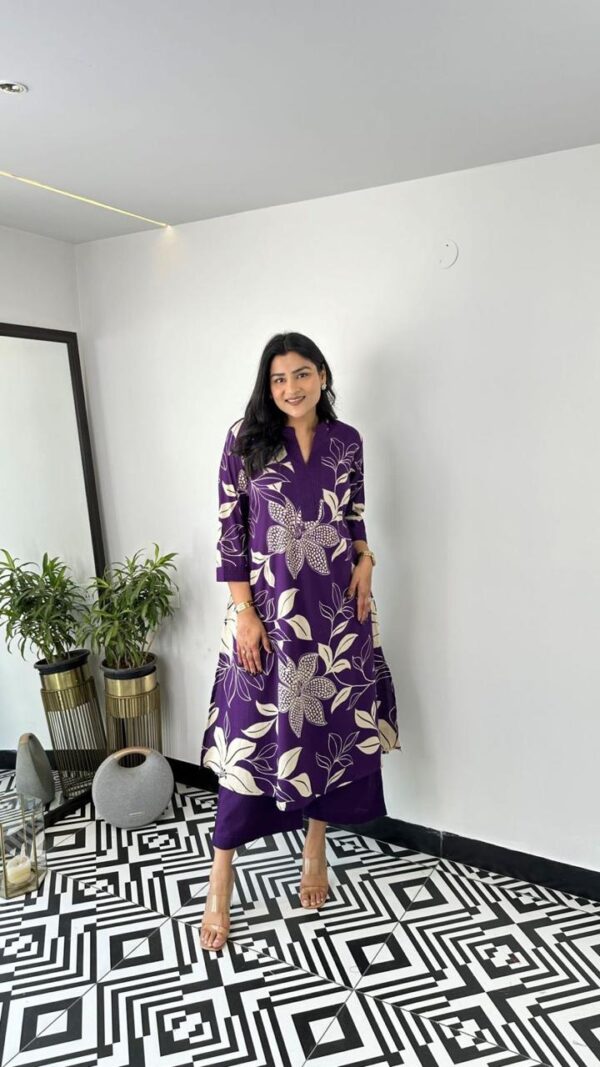 Pure Cotton Kurta Pant plazo - Image 3