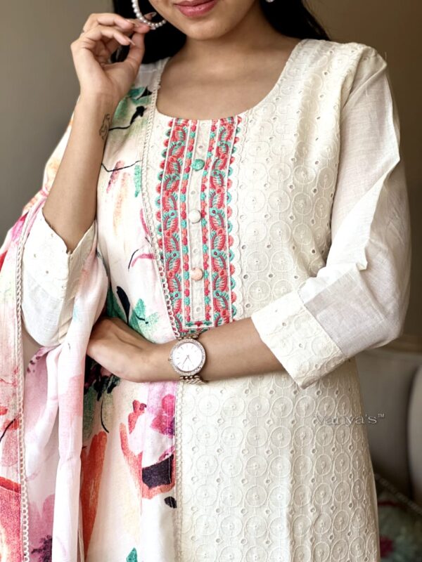 cotton schiffle chikankari suit - Image 2