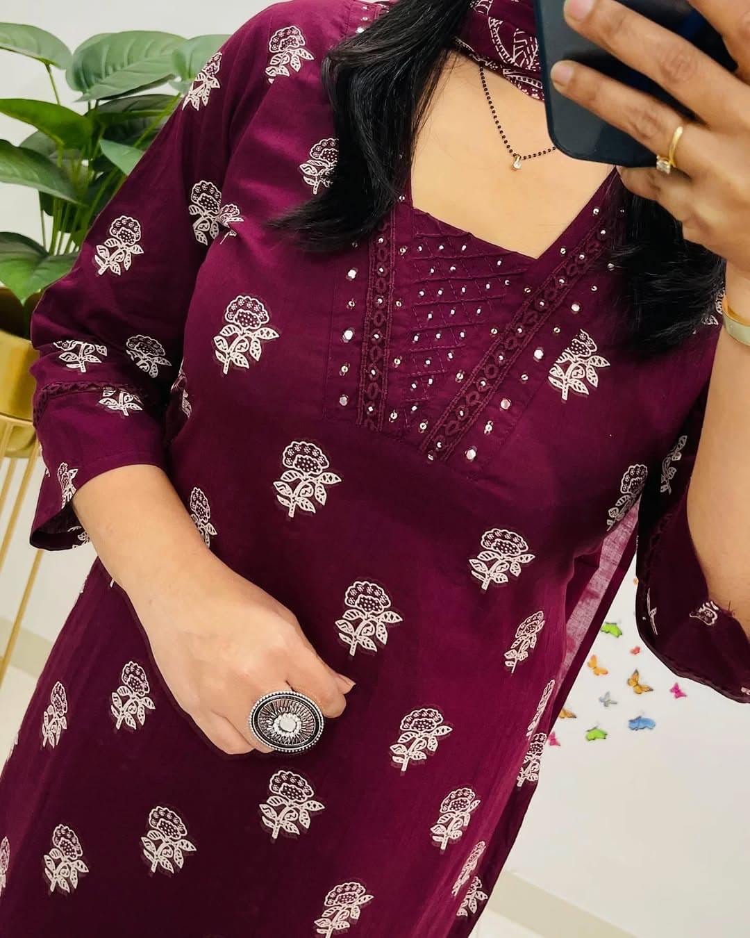 Pure fine Cotton fabric Kurti with Pant - Image 4