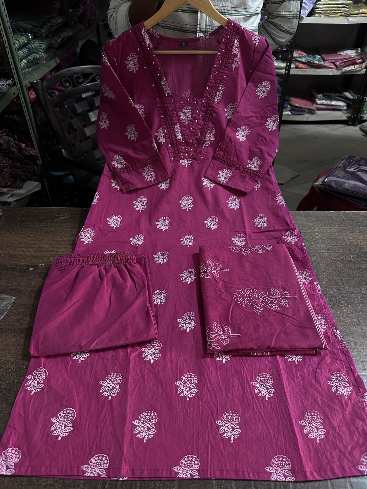 Pure fine Cotton fabric Kurti with Pant - Image 5