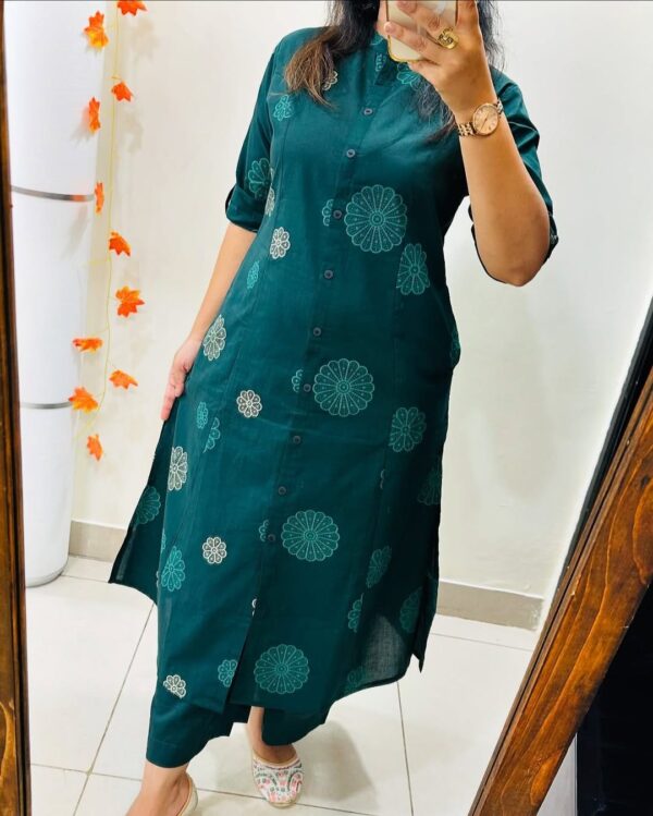 Premium Floral Fine cotton kurti Palazza set