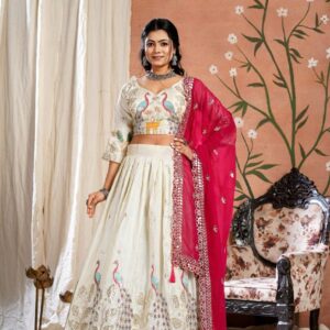 Lehenga Embroidery Thread & Sequance work
