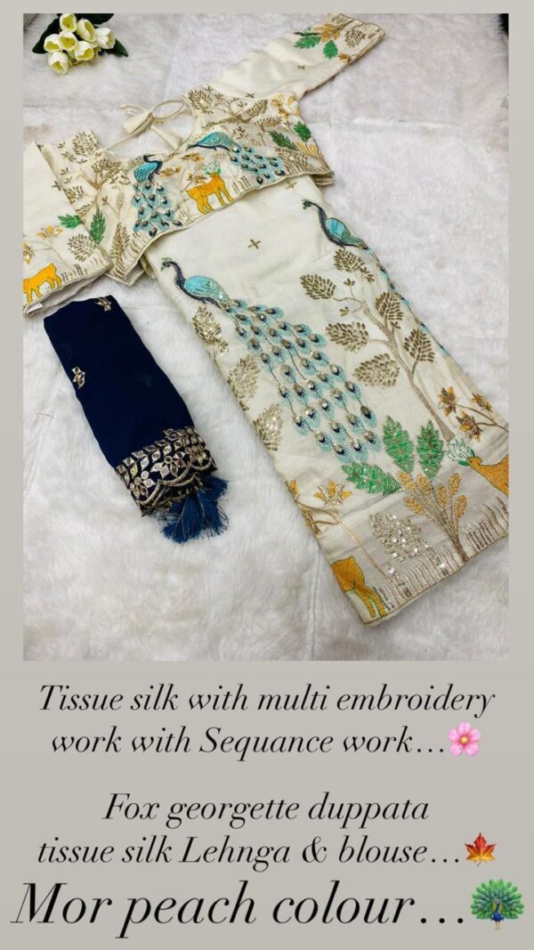 Lehenga Embroidery Thread & Sequance work - Image 7