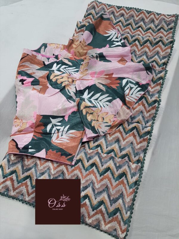 Heavy Silky Cinon crep Saree - Image 2