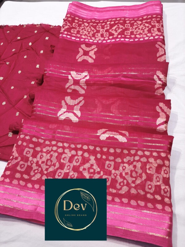 Beautiful Finishing in Traditional Mom Block print in all over saree - Image 2