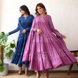 Full heavy discharge print Indigo Blue colour