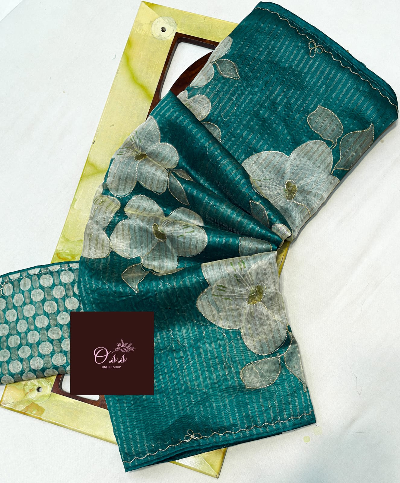 Soft jari Chanderi Cotton Saree. - Image 2